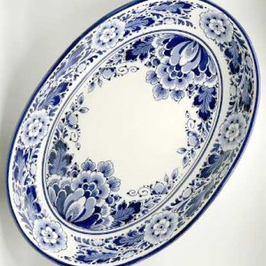 Blue Floral Oval Dish